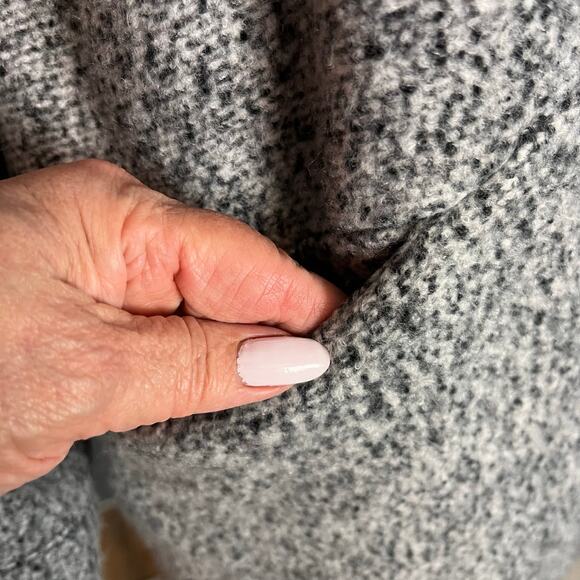 Zara Soft Marled Gray Open Duster Cardigan Med Preppy Minimalist Ski Resort - Picture 3 of 4